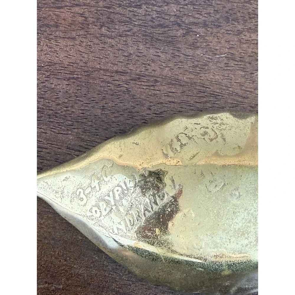 VTG 1940 Virginia Metalcrafters Solid‎ Brass Hydrangea Leaf 6